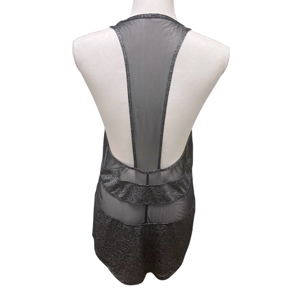 Lululemon If You're Lucky Tank Heathered Black Size Small Mesh Inserts *Pls Read - Picture 3 of 12